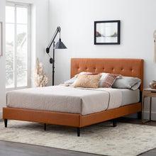 Load image into Gallery viewer, Jensen Platform Bed Faux Caramel