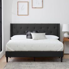 Load image into Gallery viewer, Drake Platform bed with a white bed