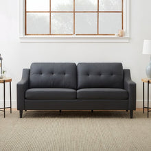 Load image into Gallery viewer, Bingham Sofa Faux Leather Black