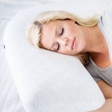 Load image into Gallery viewer, woman sleeping on an L Shaped Pillow with Gel Dough