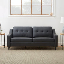 Load image into Gallery viewer, Bingham Sofa Faux Leather Black
