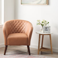 Load image into Gallery viewer, Webster Barrel Chair in Caramel Brown
