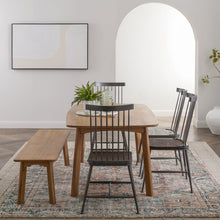 Load image into Gallery viewer, Side view of Acer Natural Oak Dining Table Scandinavian Design Dining Table with Acer Dining Bench in a room
